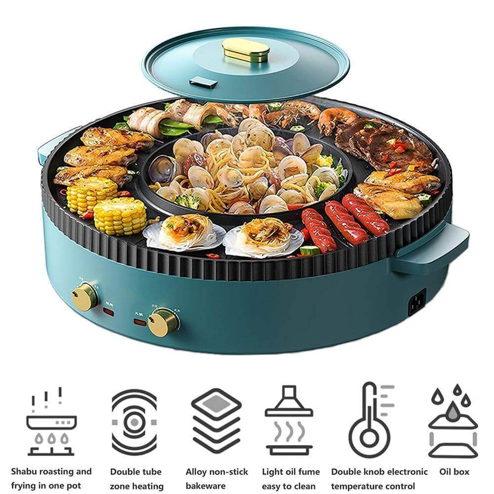 Korean Style Non-stick Smokeless Electric Barbecue Grill - UTILITY5STORE