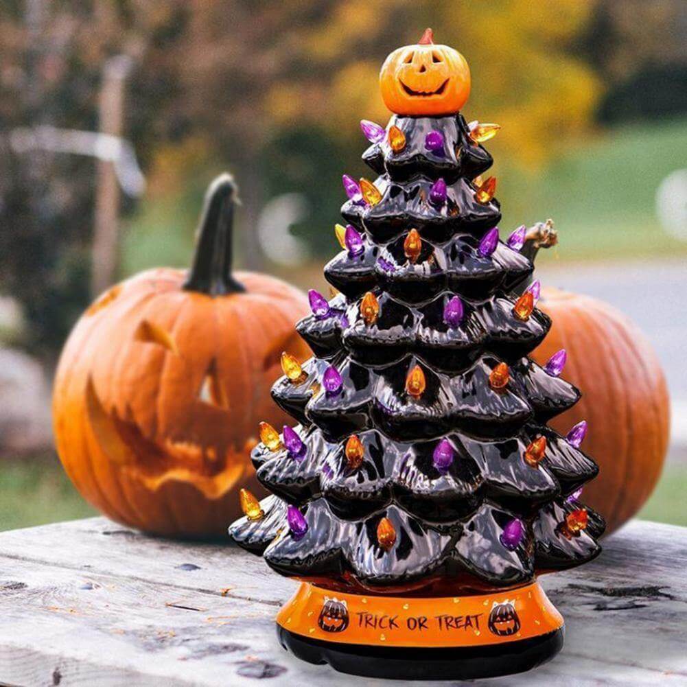 LED Light Halloween Pumpkin Ornament Tree