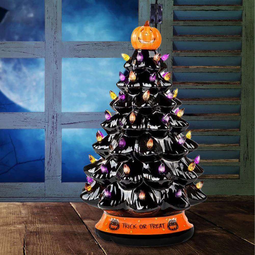 LED Light Halloween Pumpkin Ornament Tree