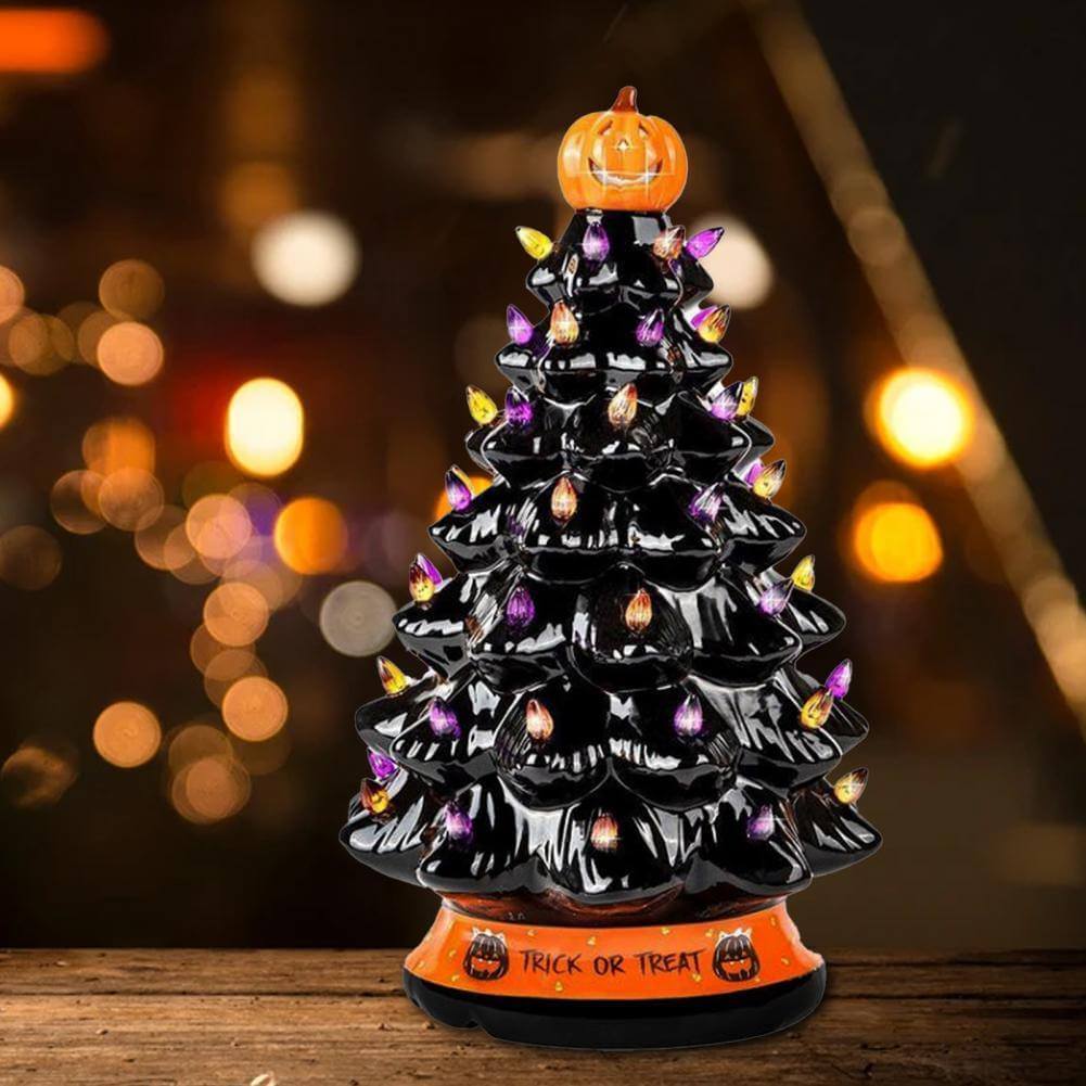 LED Light Halloween Pumpkin Ornament Tree