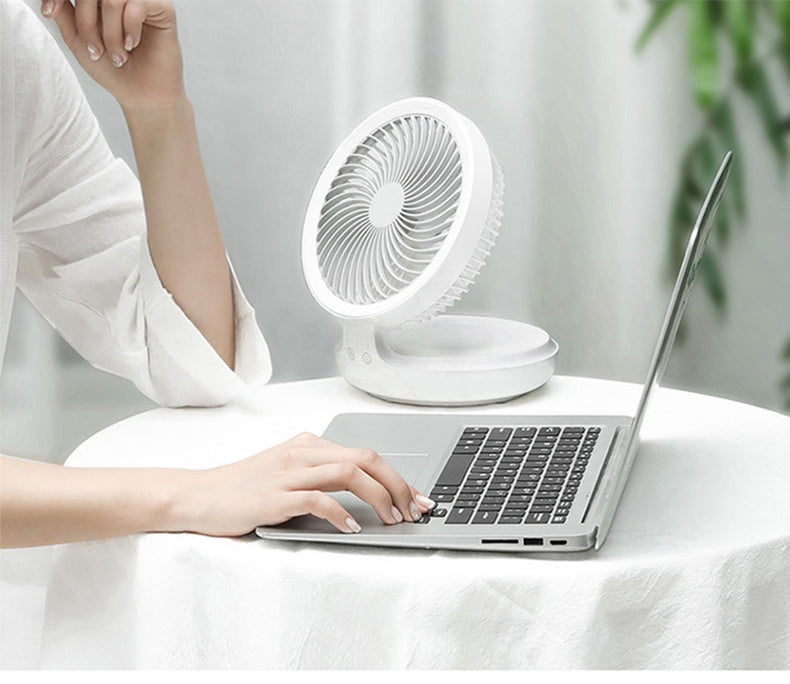 Portable Wireless Foldable Fan Night Lamp