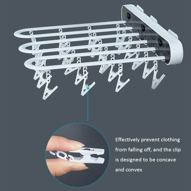 Wall-Mounted Folding Easy Drying Sock Hanger Rack