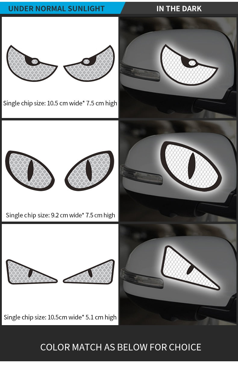 Luminous Eyes Reflective Car Stickers
