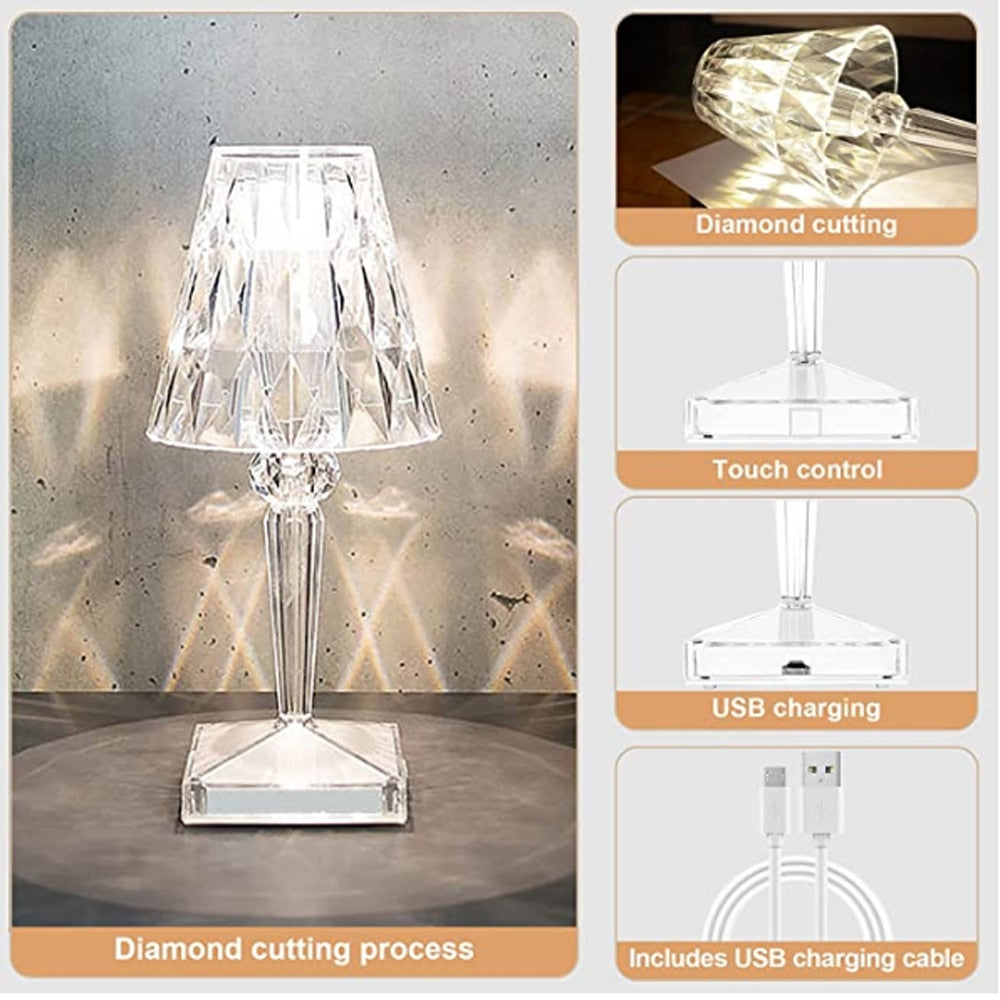 Diamond Acrylic Table Lamp