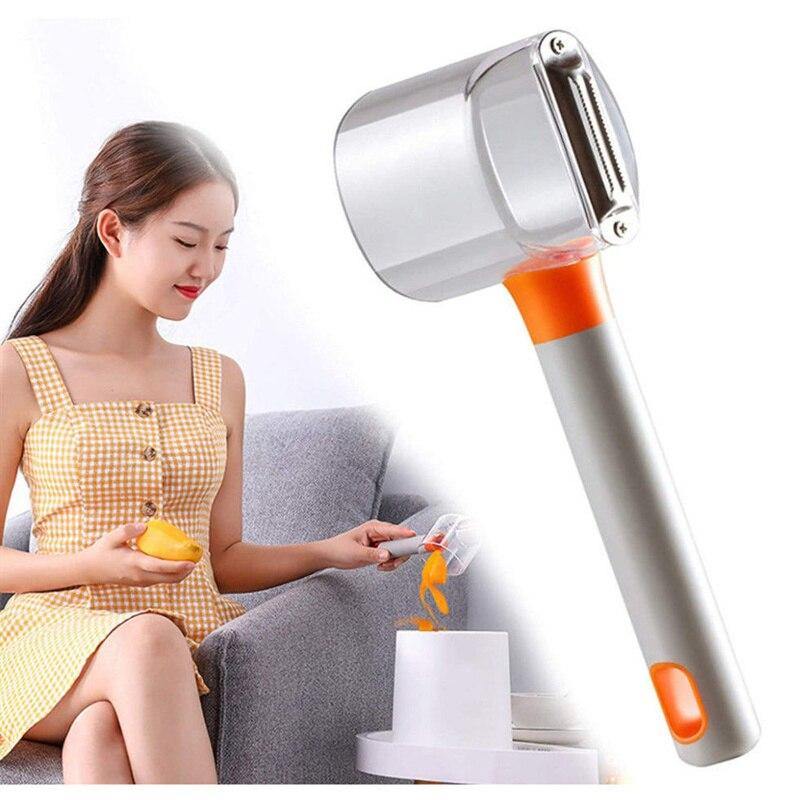 Vegetable Fruit Spill Free Storage Peeler