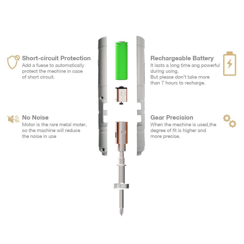 Cordless Mini Electrical Screwdriver Set