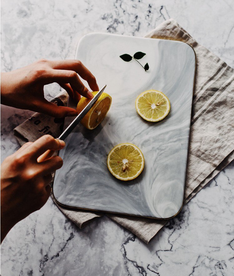 Elegant White Marble Ceramic Cutting Board