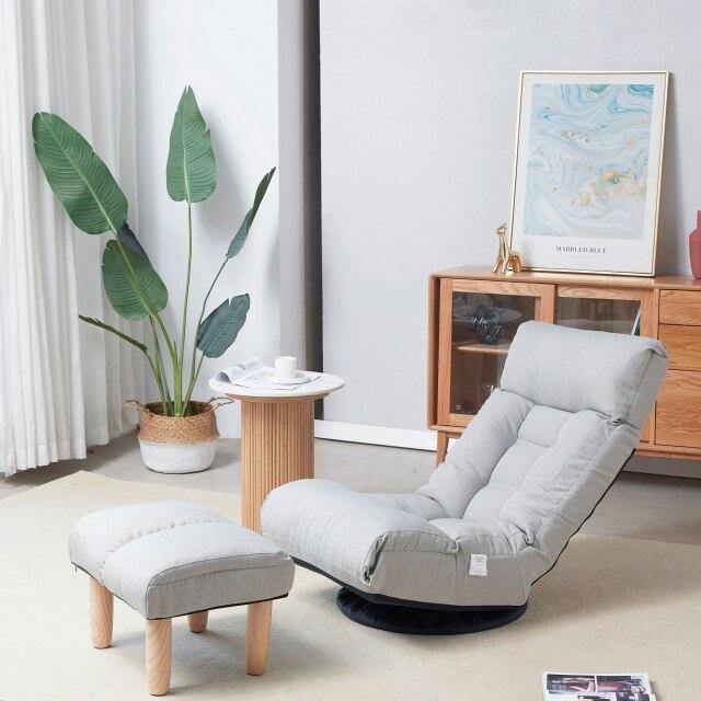 Multi-Functional Reclining Single Floor Chair with Ottoman