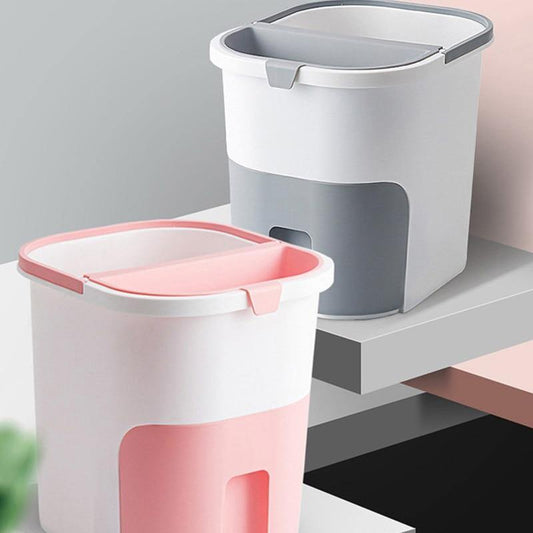 Wet-Dry Double Separator Kitchen Trash Bin