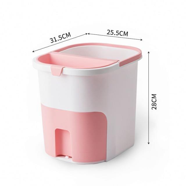 Wet-Dry Double Separator Kitchen Trash Bin