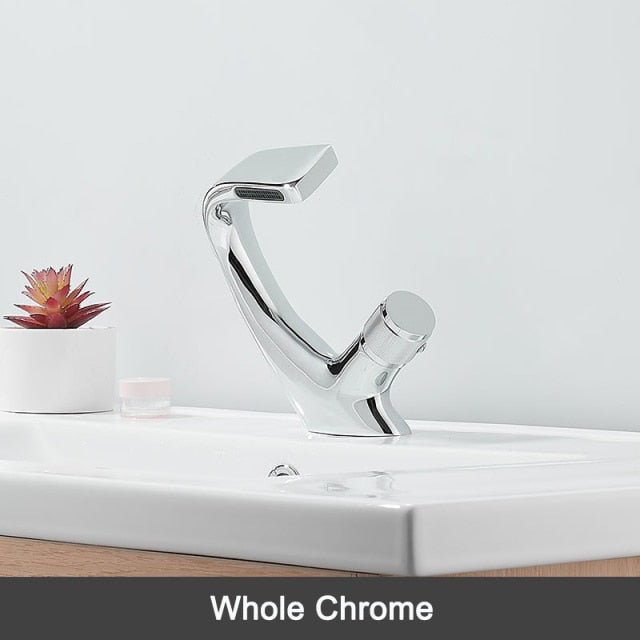 Creative Chrome Waterfall Elegant Faucet