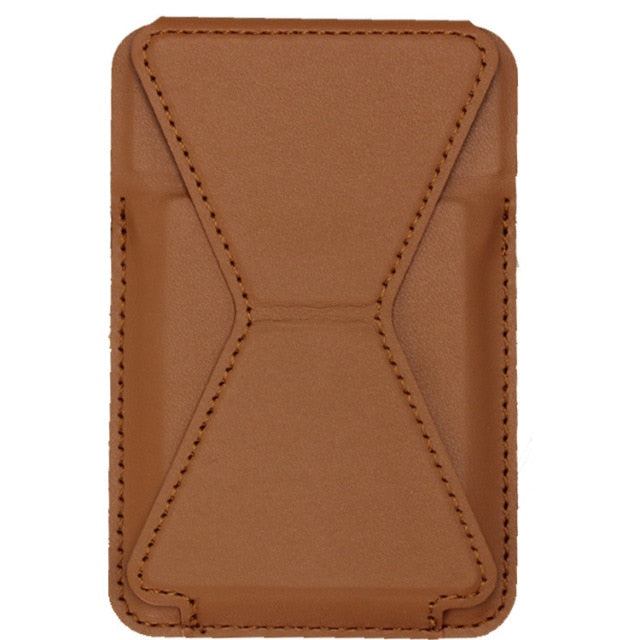 Leather Magnetic Card Holder Wallet Stand