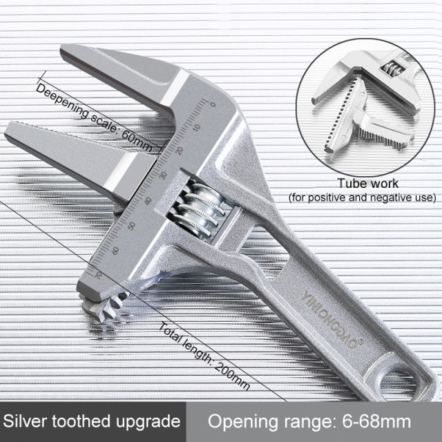 Aluminium Universal Adjustable Wrench Tool