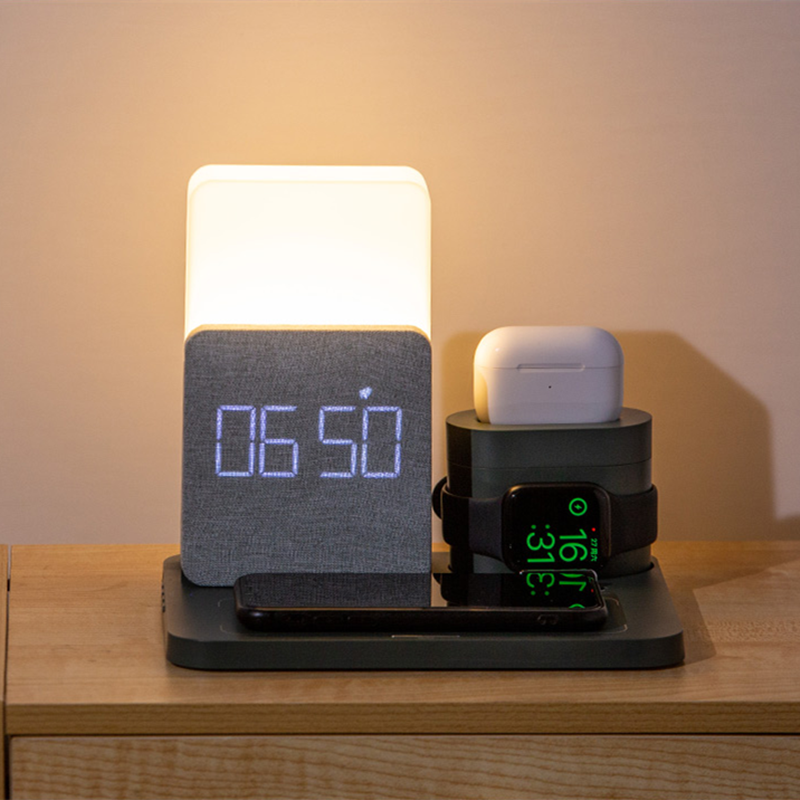 Modern Alarm Clock Wireless Charger Desk Lamp - UTILITY5STORE