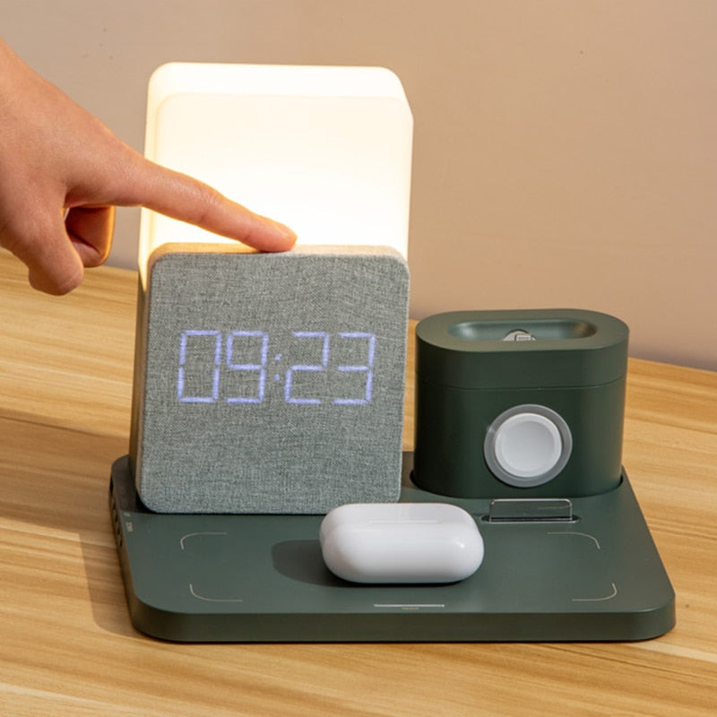 Modern Alarm Clock Wireless Charger Desk Lamp - UTILITY5STORE