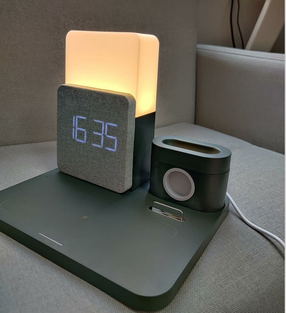 Modern Alarm Clock Wireless Charger Desk Lamp - UTILITY5STORE