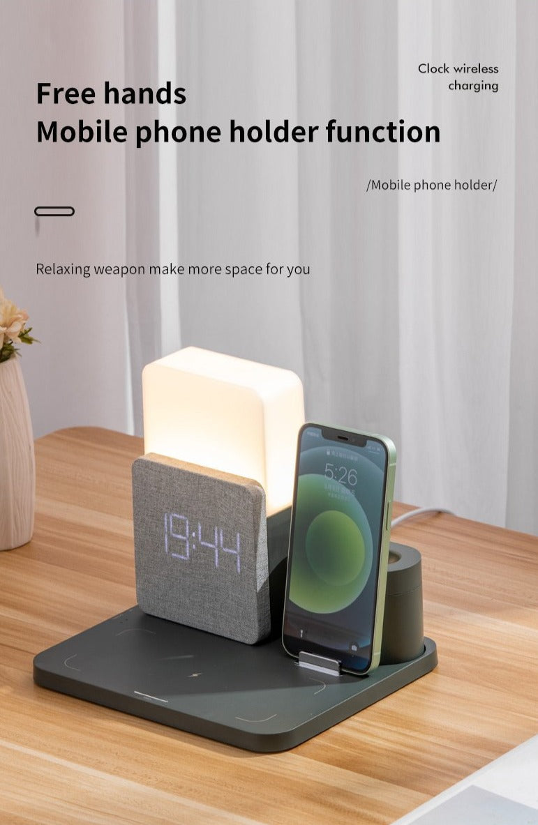 Modern Alarm Clock Wireless Charger Desk Lamp - UTILITY5STORE