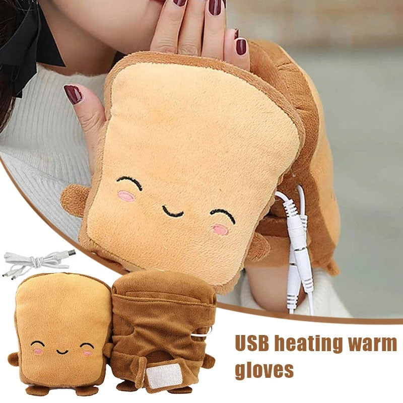 Toast Shape Fingerless Hand Warmer Gloves