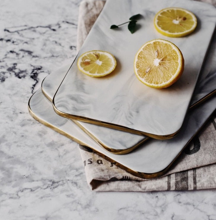 Elegant White Marble Ceramic Cutting Board