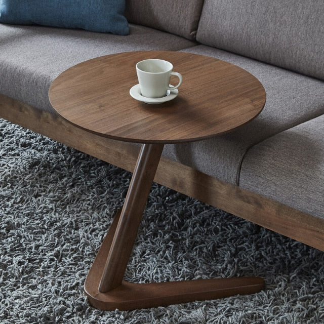 Elegant Wooden Sofa Side Round Desk