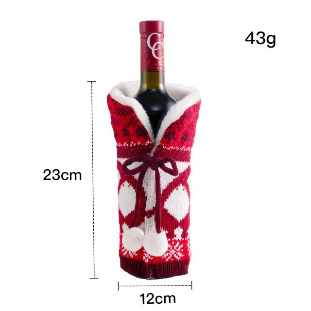 Knitted Christmas Bottle Cover - UTILITY5STORE
