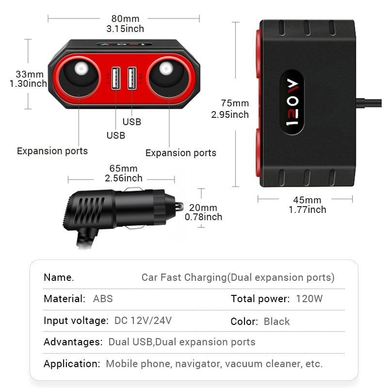 Dual USB Port Car Power Adapter