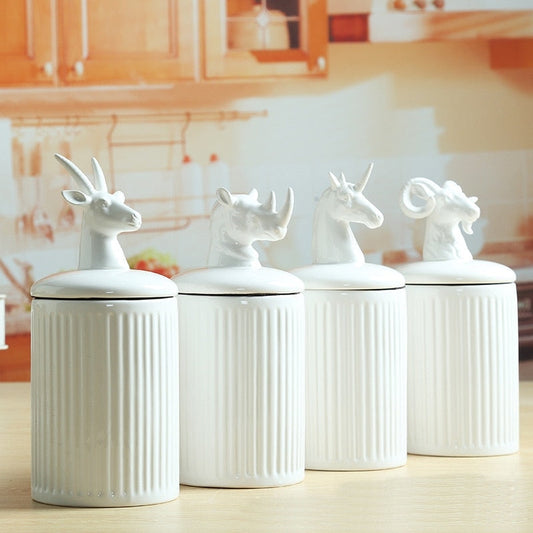 Creative Ceramic Animal Kitchen Storage Container