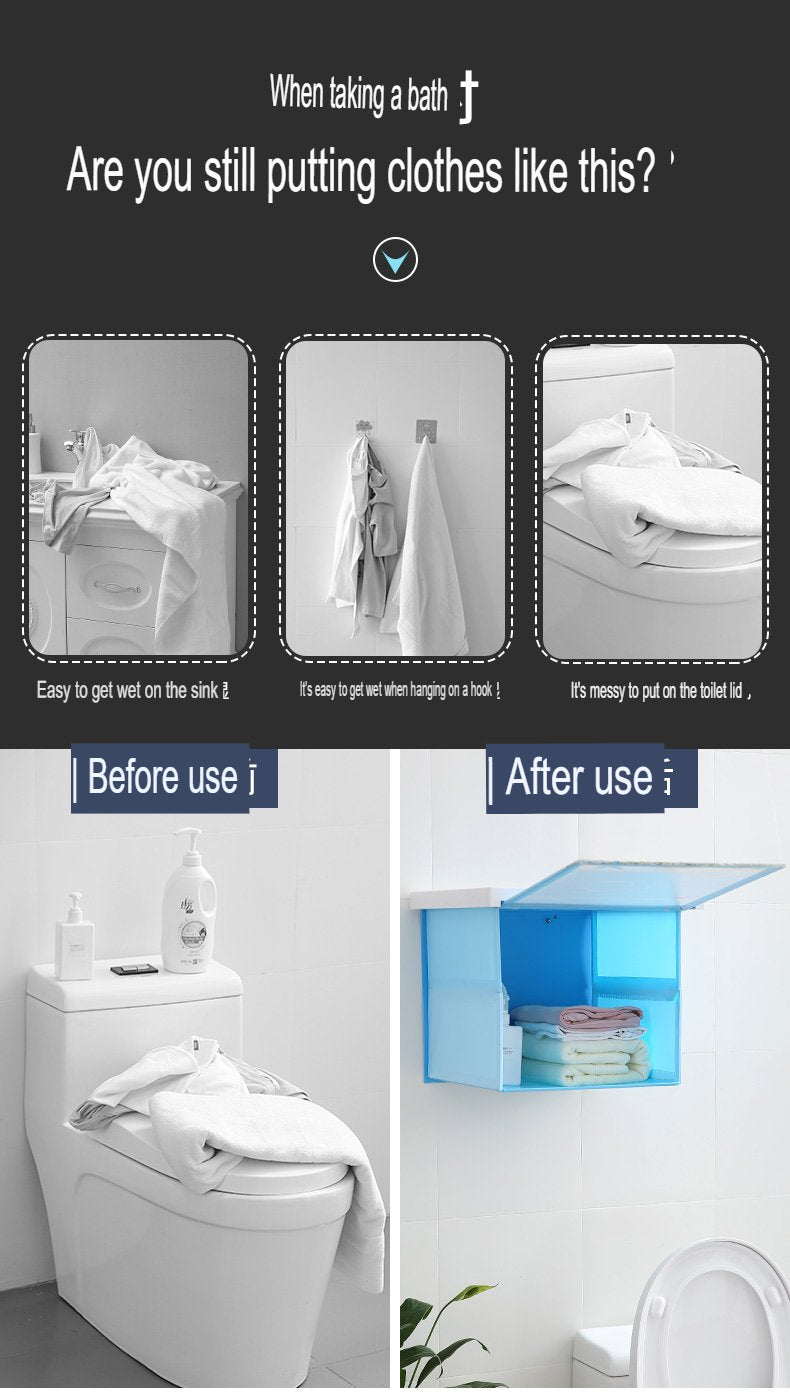 Wall-mounted Waterproof Bathroom Rack Clothes Cabinet