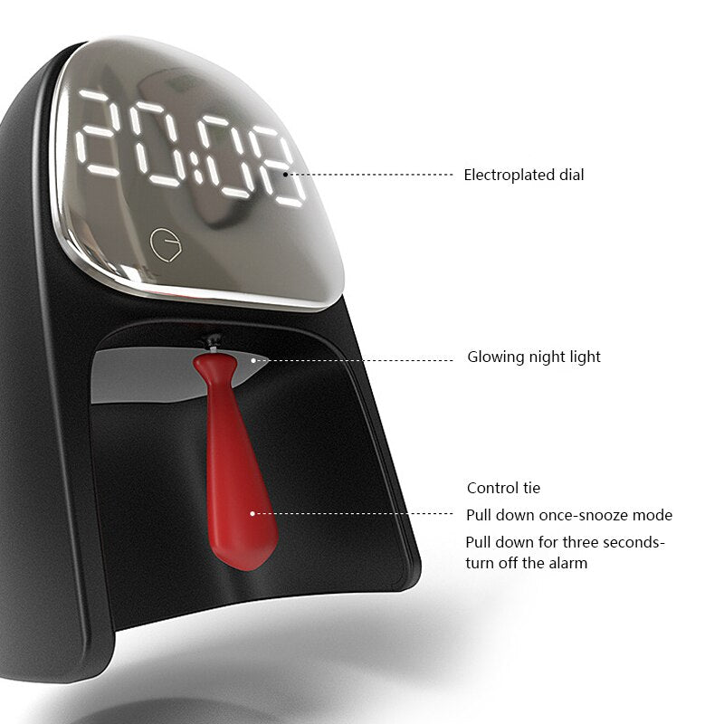 Creative LED Voice Control Gentleman Alarm Clock - UTILITY5STORE