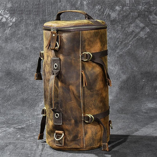 Vintage Leather Shoulder Men's Backpack