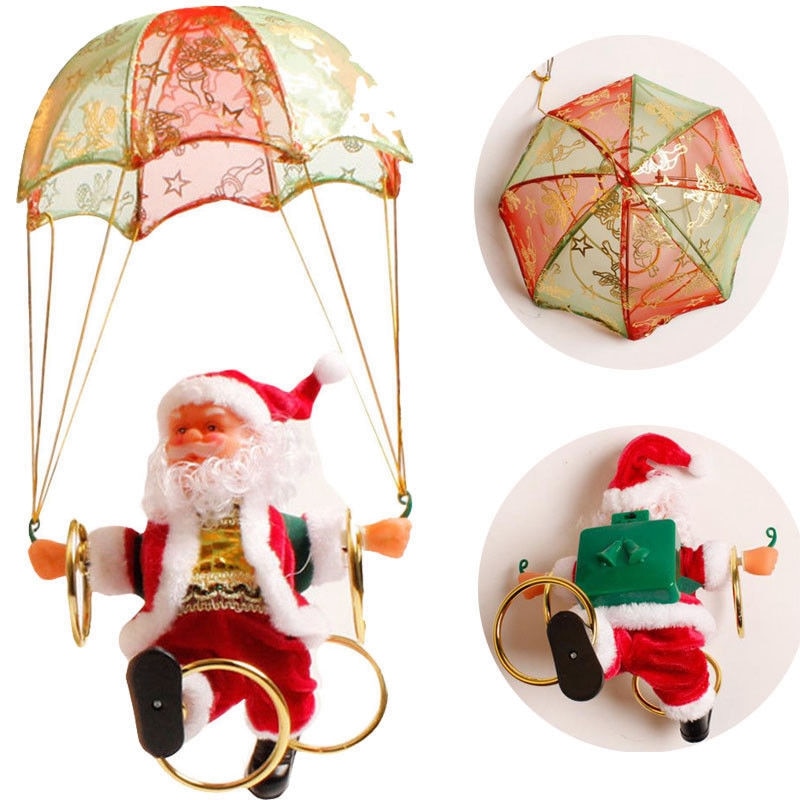 Electric Santa Claus Parachute Christmas Toy