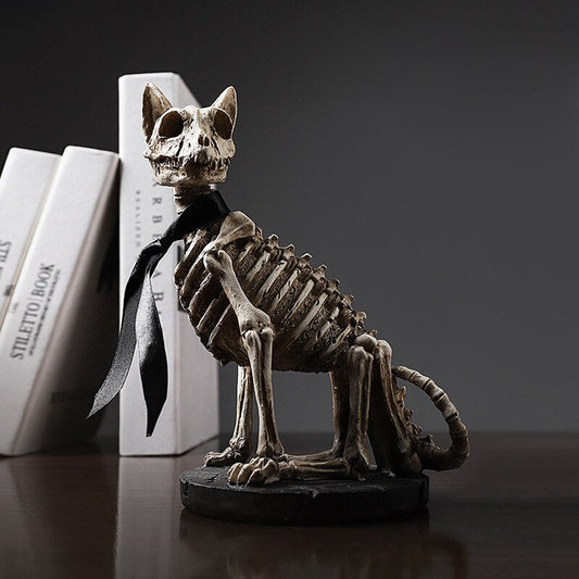 Retro Skull Dog Statue