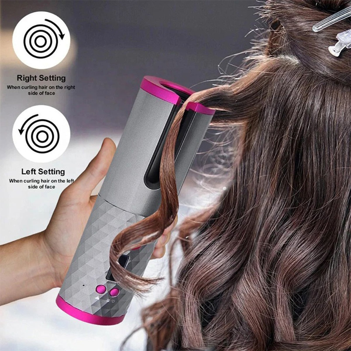 Wireless Automatic Ceramic Hair Curling Iron - UTILITY5STORE