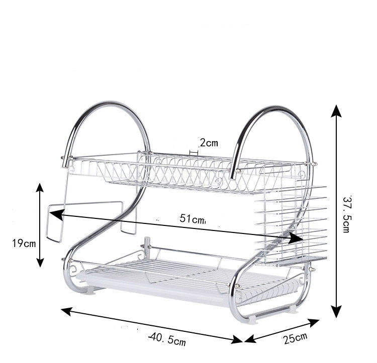 Kitchen Stainless Steel Rack Tableware Organizer - UTILITY5STORE