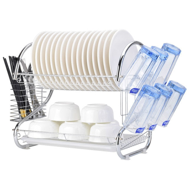 Kitchen Stainless Steel Rack Tableware Organizer - UTILITY5STORE