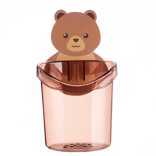 Wall-Mounted Sticky Bear Toothbrush Holder