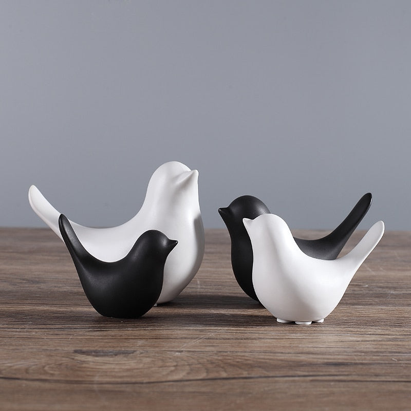 Nordic Creative Ceramic Bird Figurines