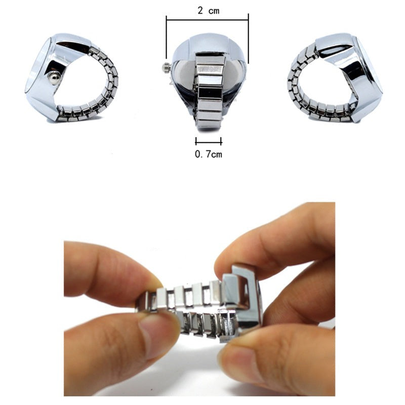 Creative Quartz Stainless Steel Watch Ring - UTILITY5STORE