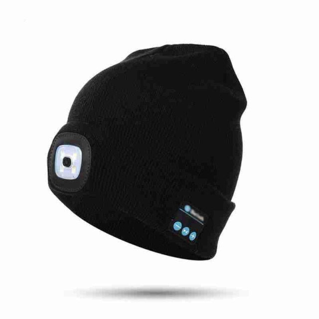 Unisex Bluetooth Speaker Headlamp Beanie Hat