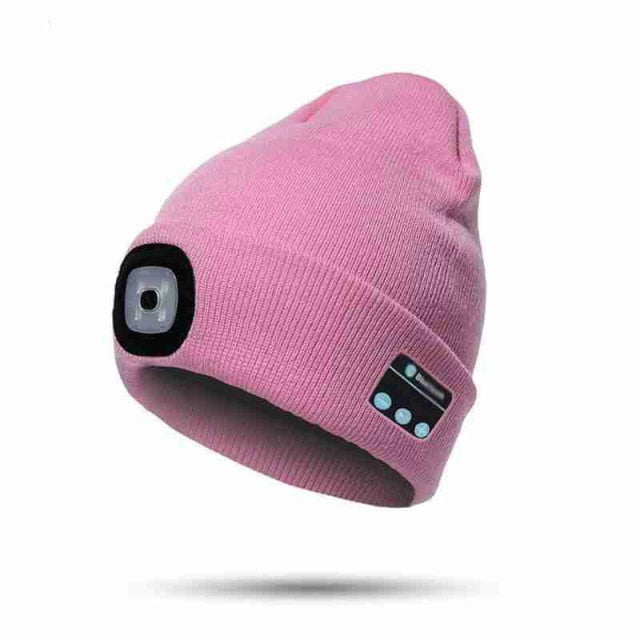 Unisex Bluetooth Speaker Headlamp Beanie Hat