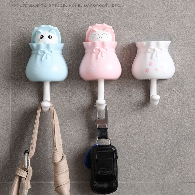 Cute Cat Sticky Hook Hanger