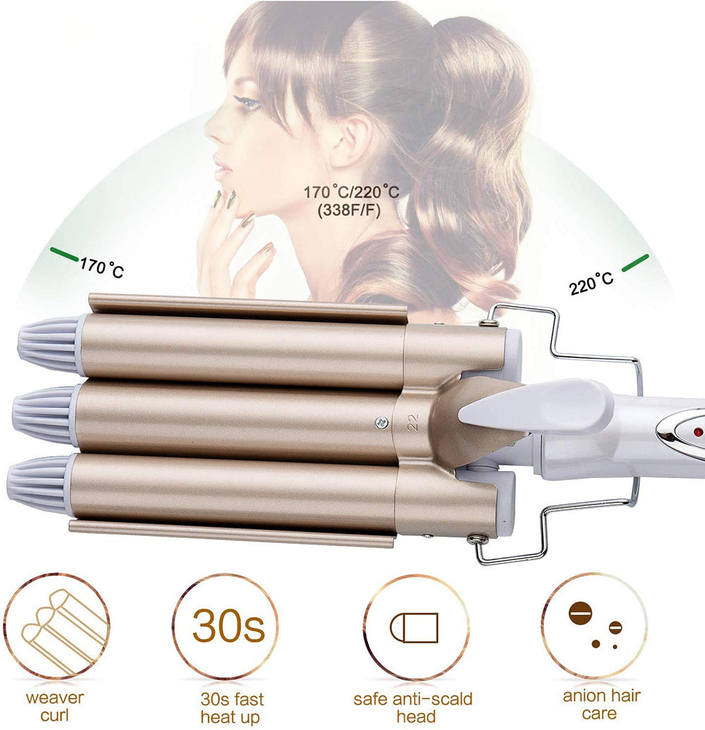 Professional Deep Waves Ceramic Hair Curling Iron