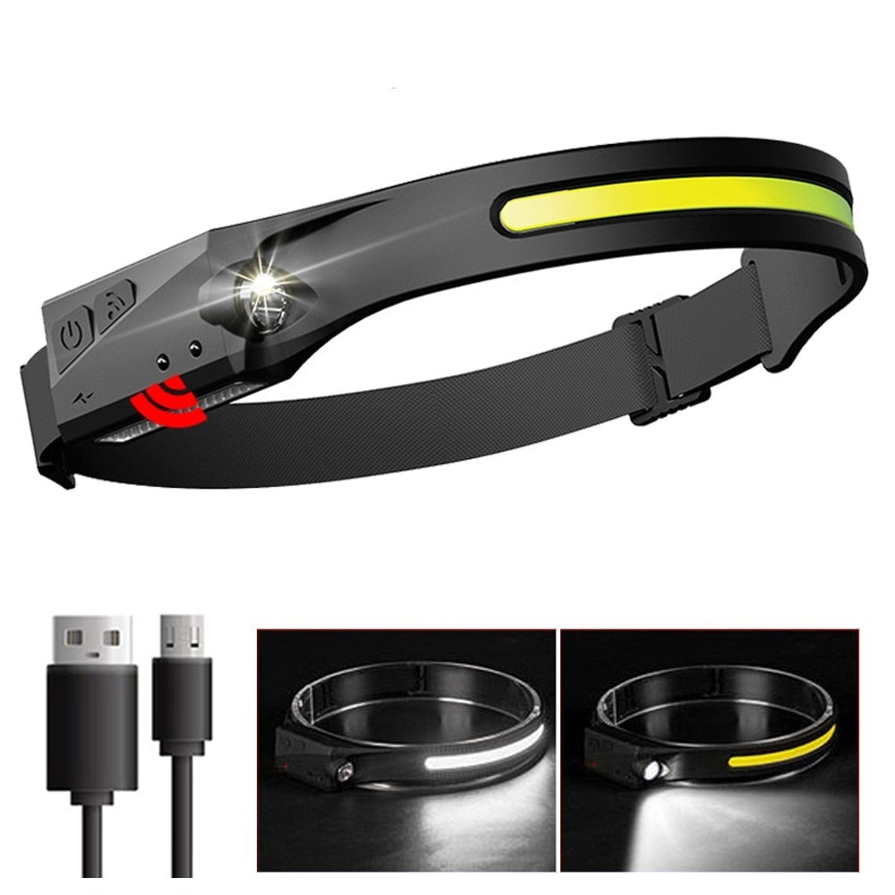 Rechargeable LED Sensor USB Headlamp