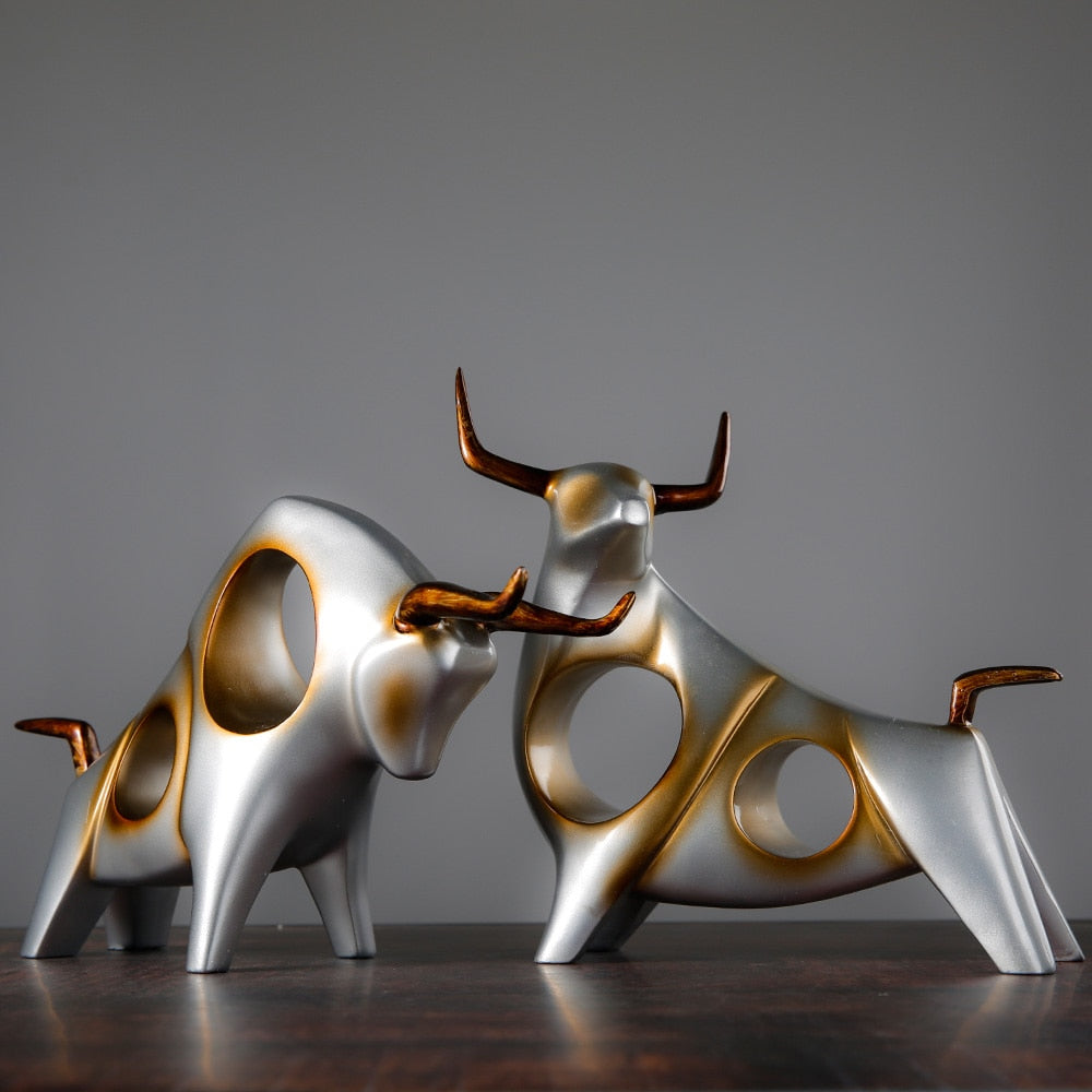 Nordic Style Bull Sculpture Home Decor