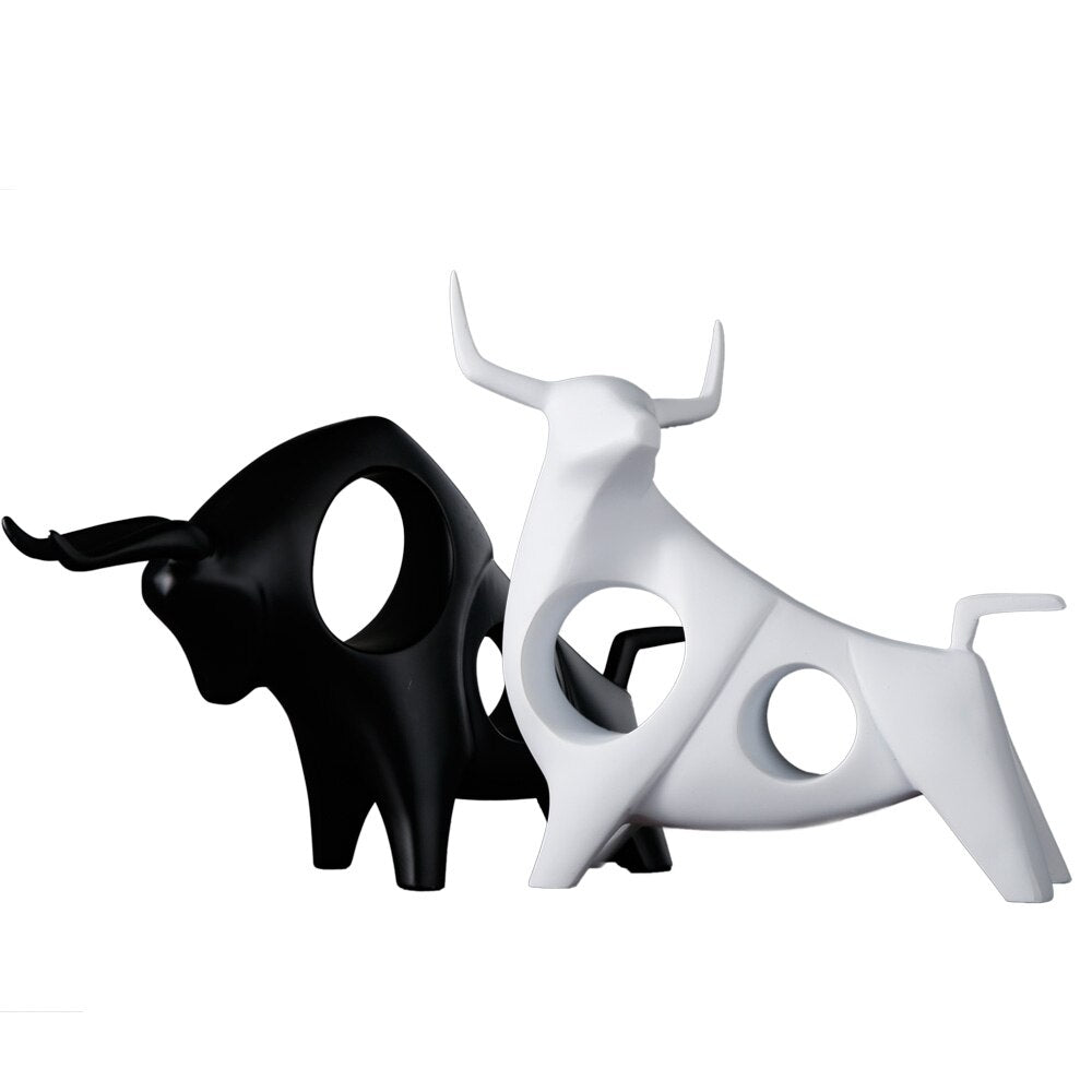 Nordic Style Bull Sculpture Home Decor