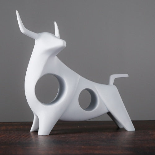 Nordic Style Bull Sculpture Home Decor