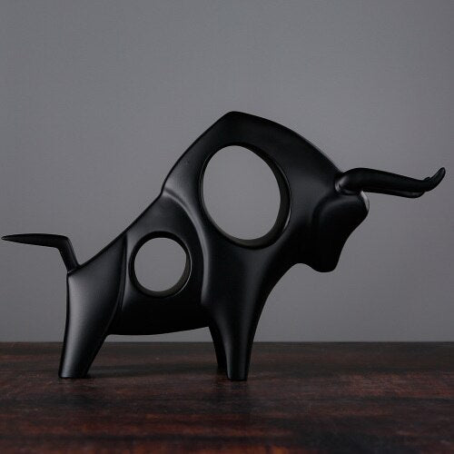 Nordic Style Bull Sculpture Home Decor