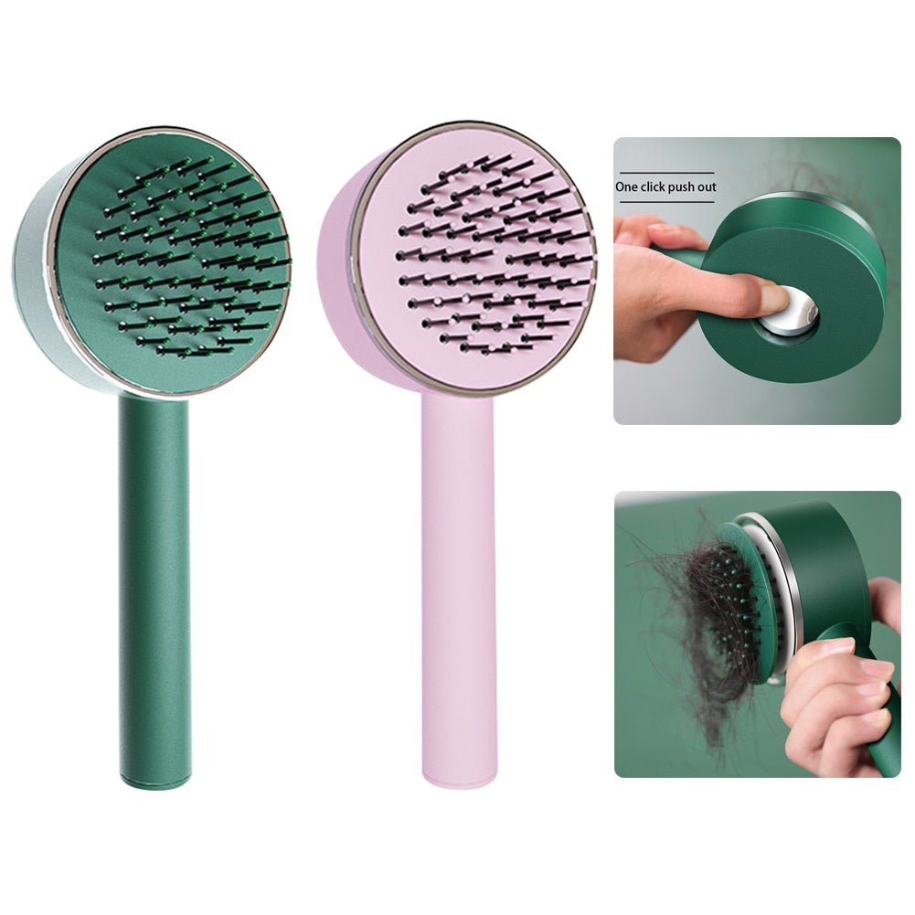 Anti-Static Self Cleaning Hair Brush