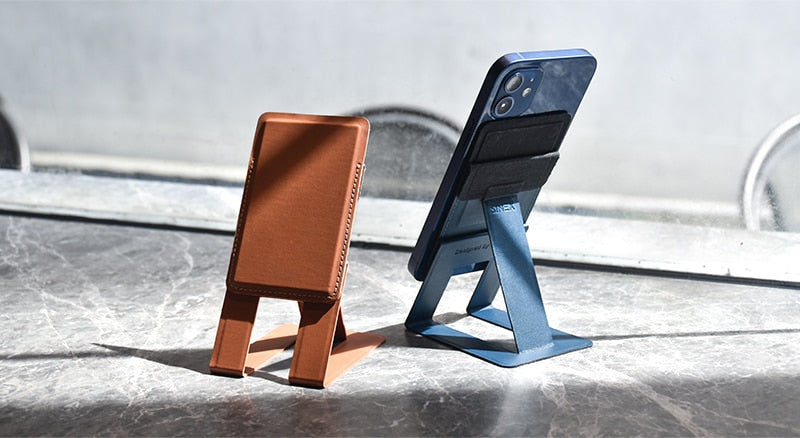 Magnetic Leather Foldable Wallet Phone Holder