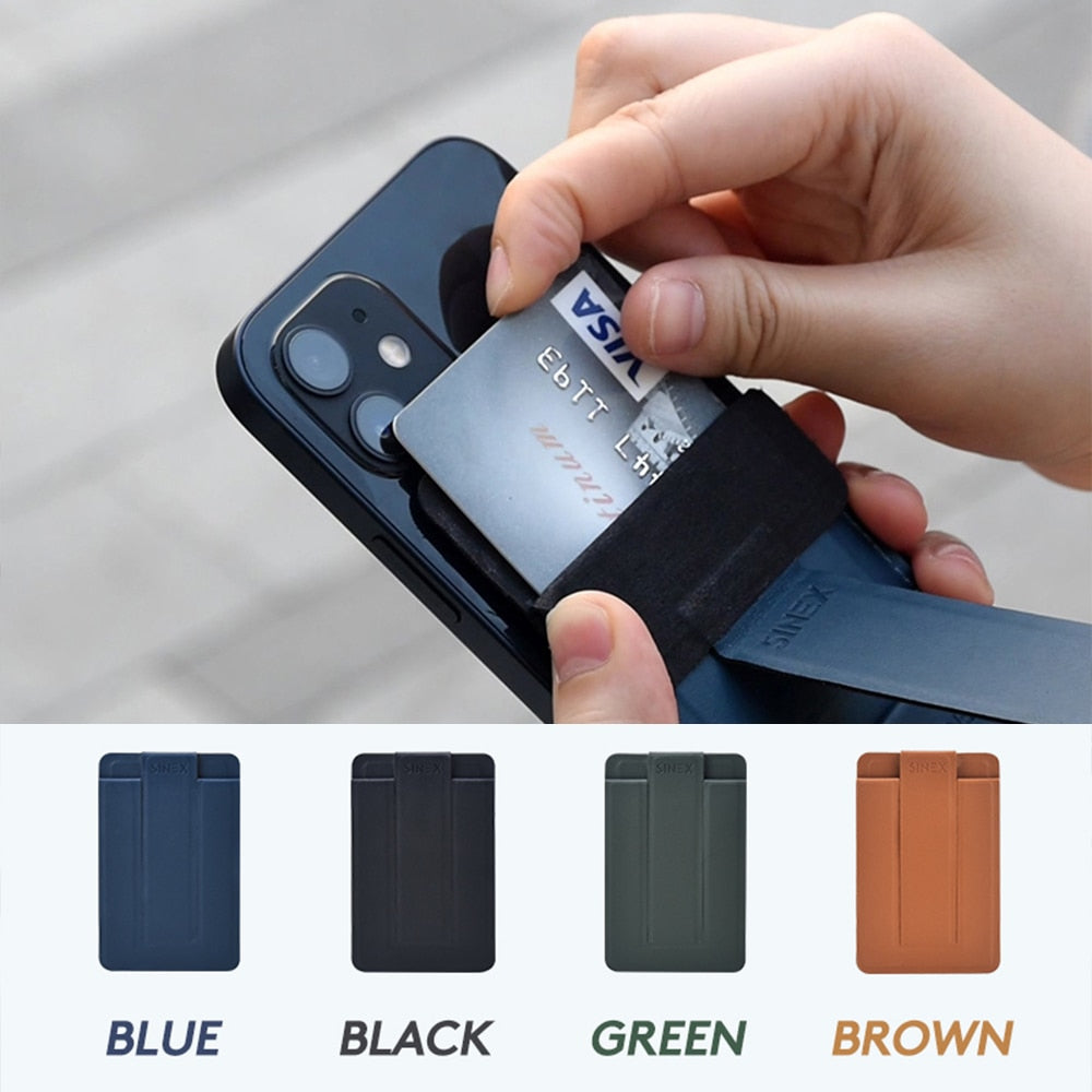 Magnetic Leather Foldable Wallet Phone Holder